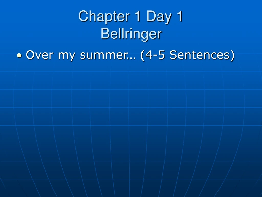 chapter 1 day 1 bellringer