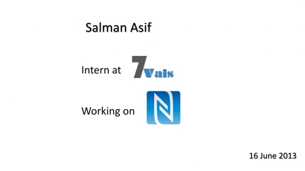 Salman Asif Intern at Working on