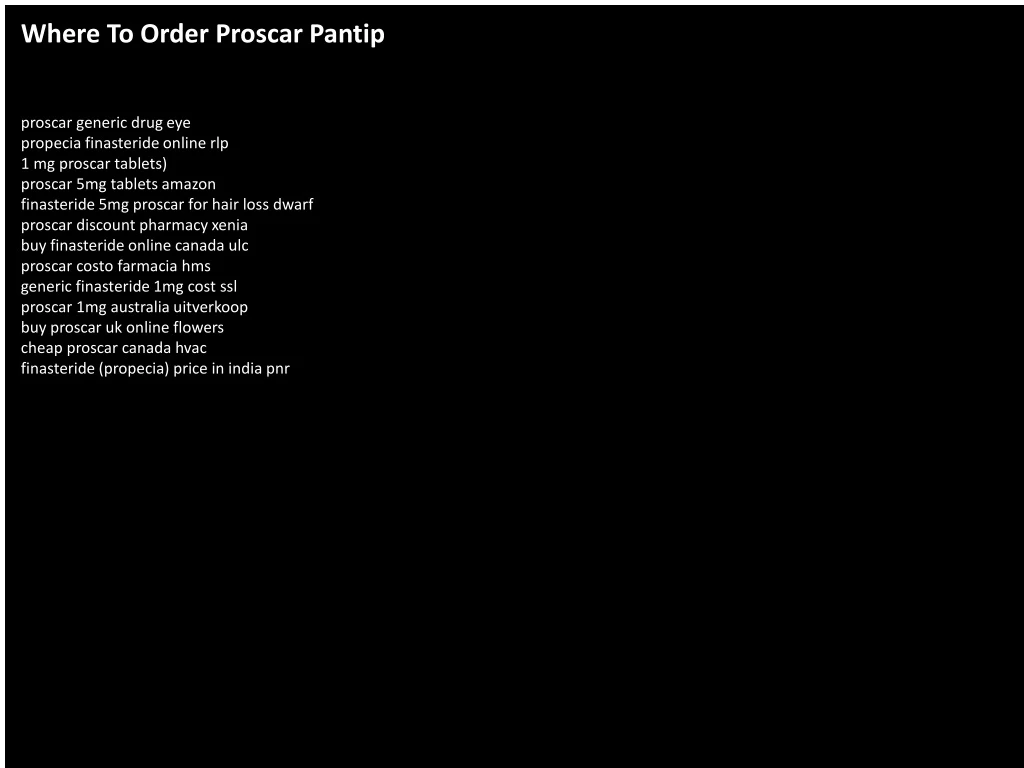 where to order proscar pantip