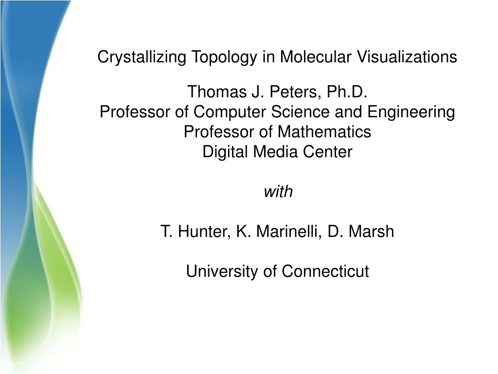 crystallizing topology in molecular