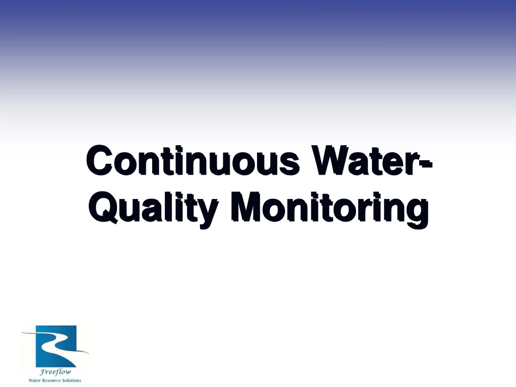 continuous water quality monitoring