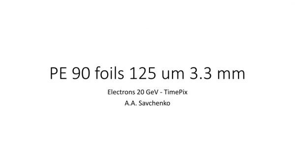 PE 90 foils 125 um 3.3 mm