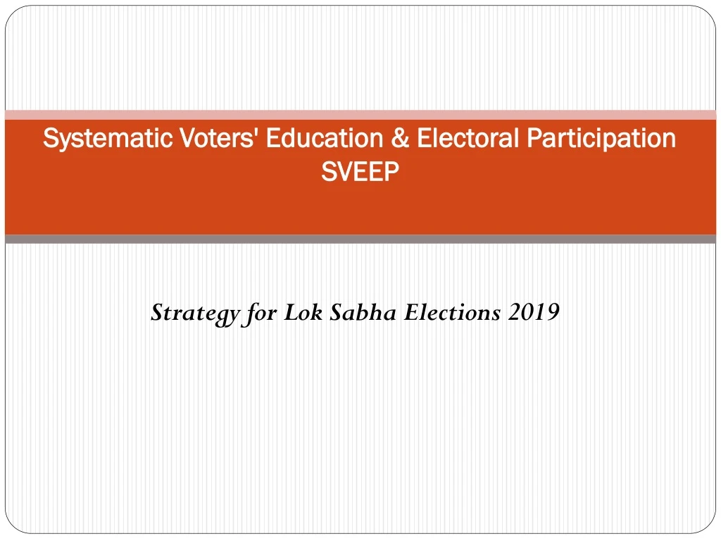 systematic voters education electoral participation sveep