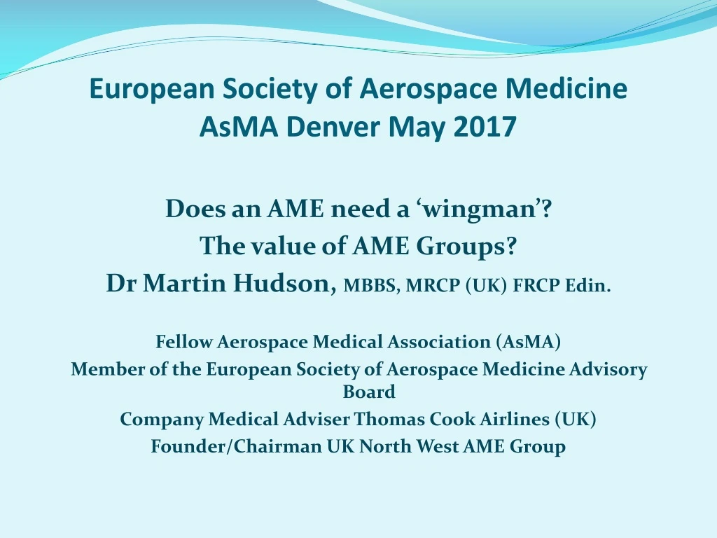 european society of aerospace medicine asma denver may 2017