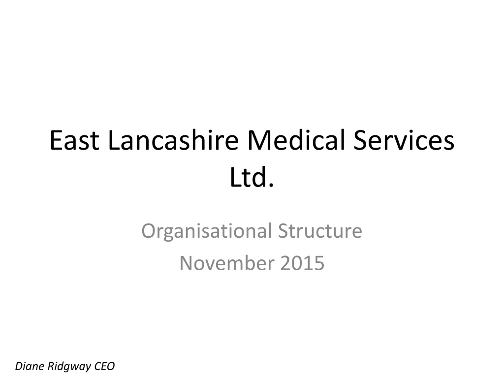 east lancashire medical services ltd