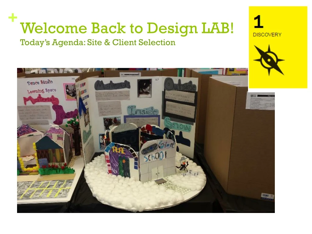 welcome back to design lab today s agenda site client selection