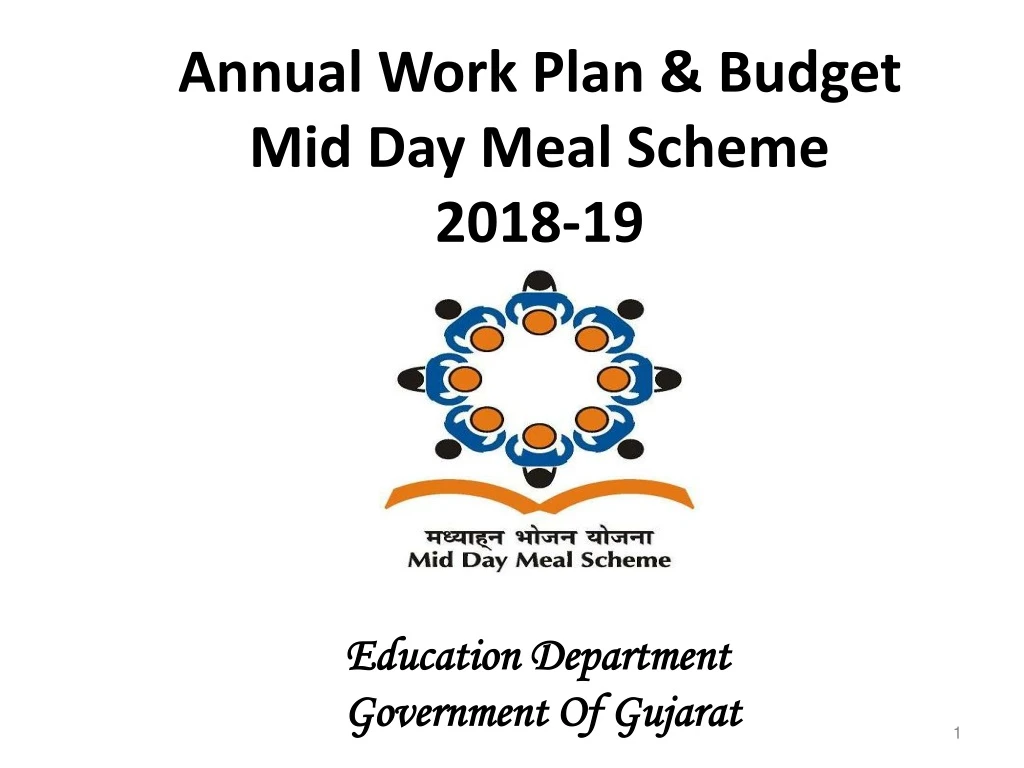 annual work plan budget mid day meal scheme 2018 19