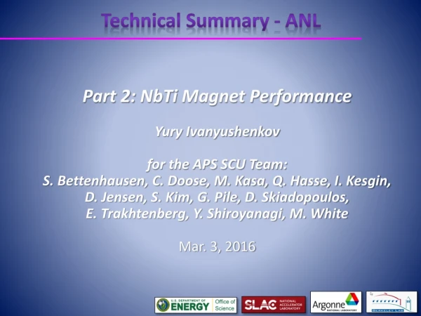 Technical Summary - ANL