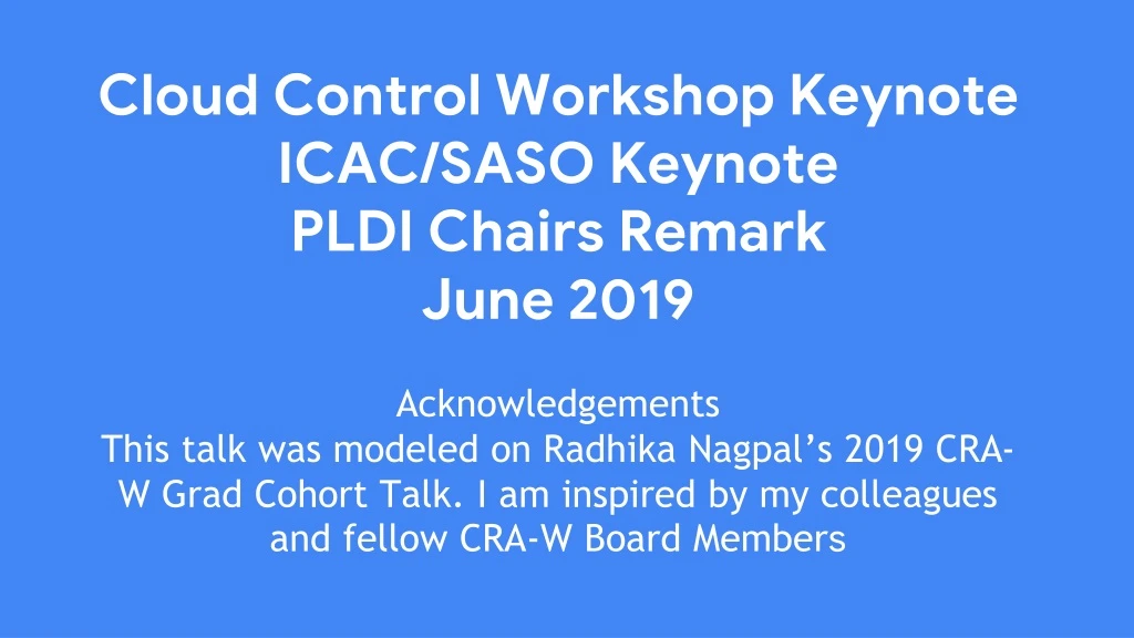 cloud control workshop keynote icac saso keynote