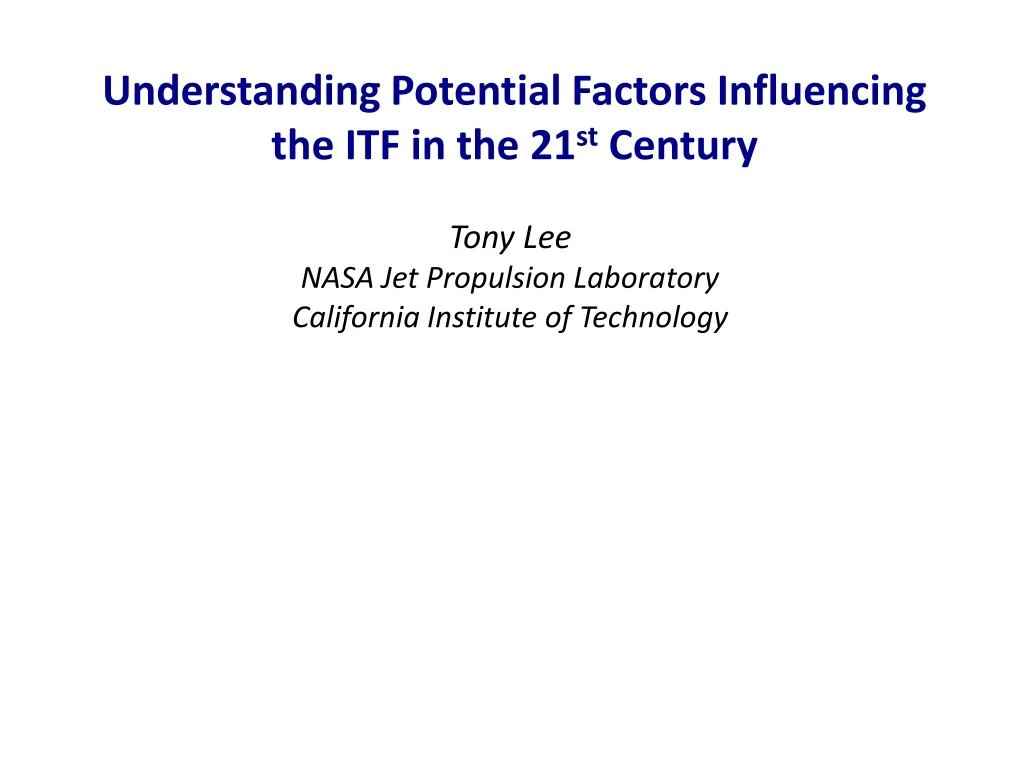 understanding potential factors i nfluencing