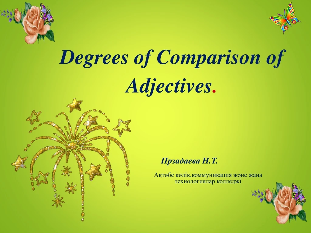 powerpoint presentation about degrees of comparison of adjectives