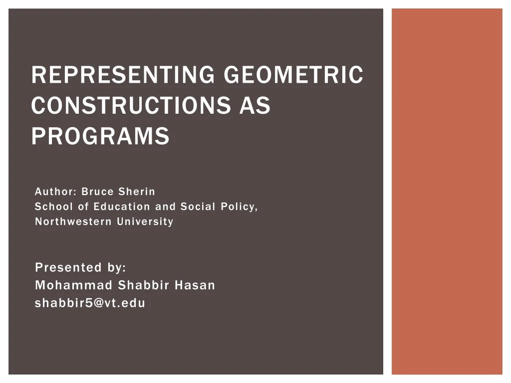 representing geometric constructions as programs