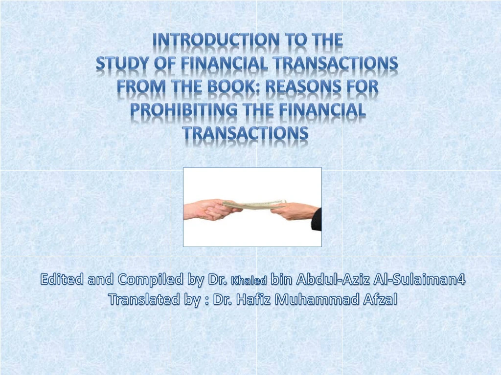 introduction to the study of financial