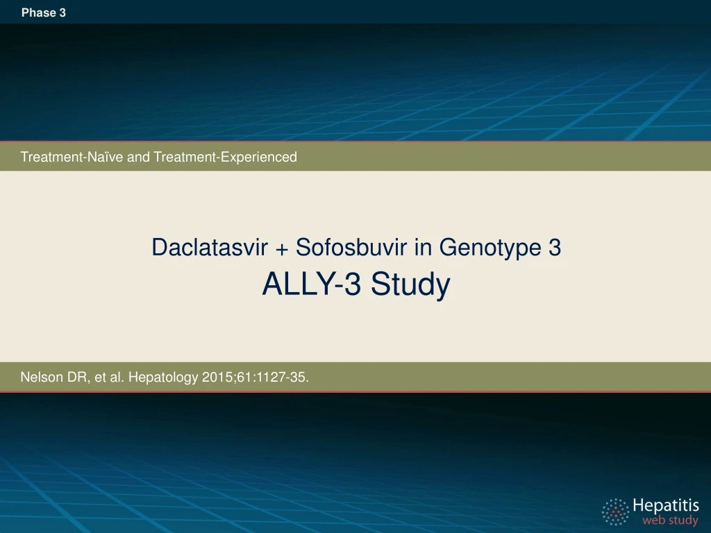 daclatasvir sofosbuvir in genotype 3 ally 3 study