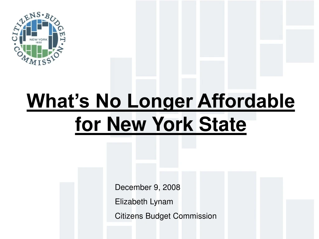 what s no longer affordable for new york state