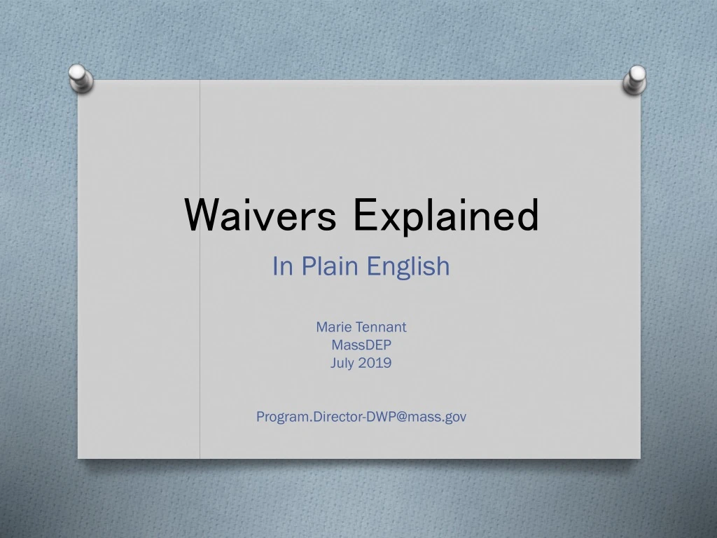 waivers explained