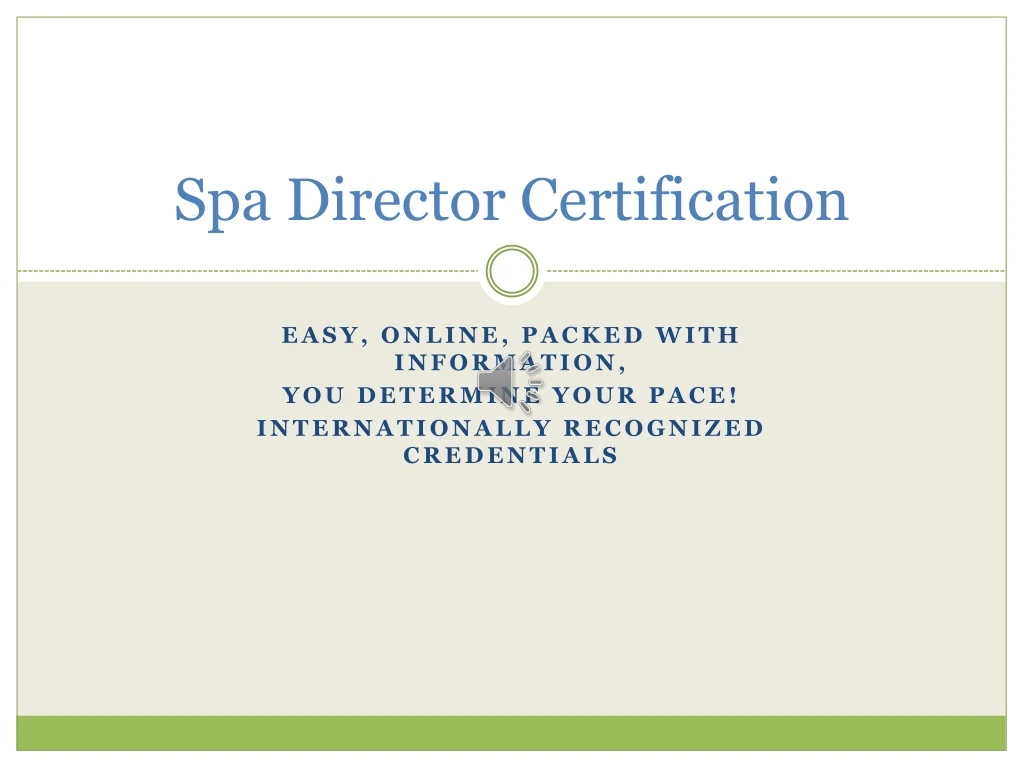 spa director certification