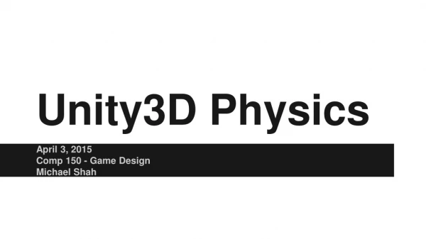 Unity3D Physics