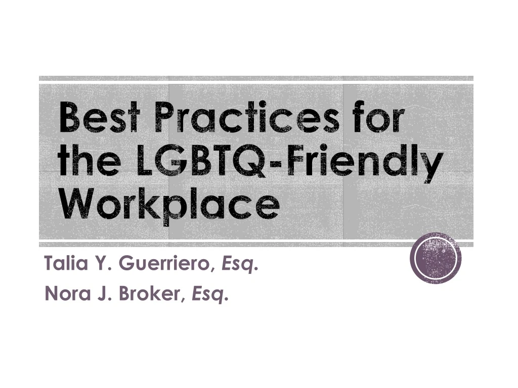 best practices for the lgbtq friendly workplace