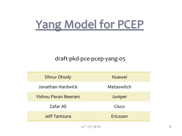 Yang Model for PCEP