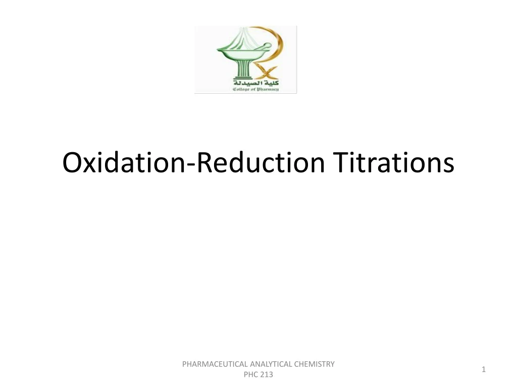oxidation reduction titrations