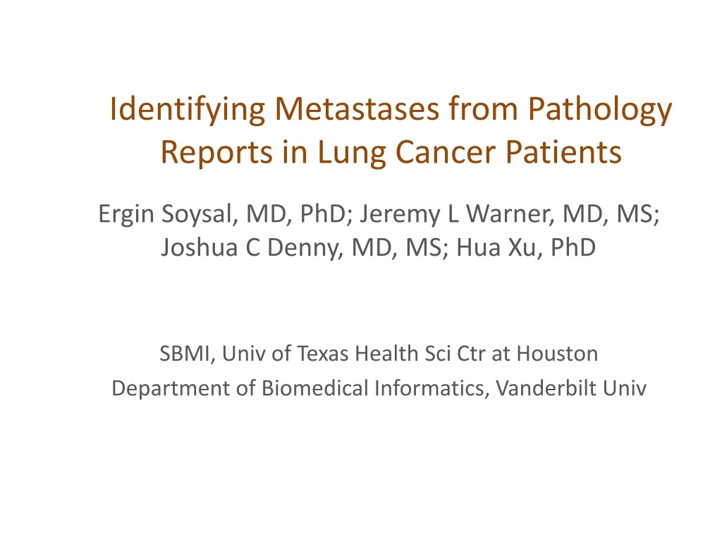 identifying metastases from pathology reports in lung cancer patients