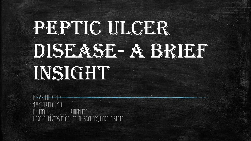 peptic ulcer disease a brief insight