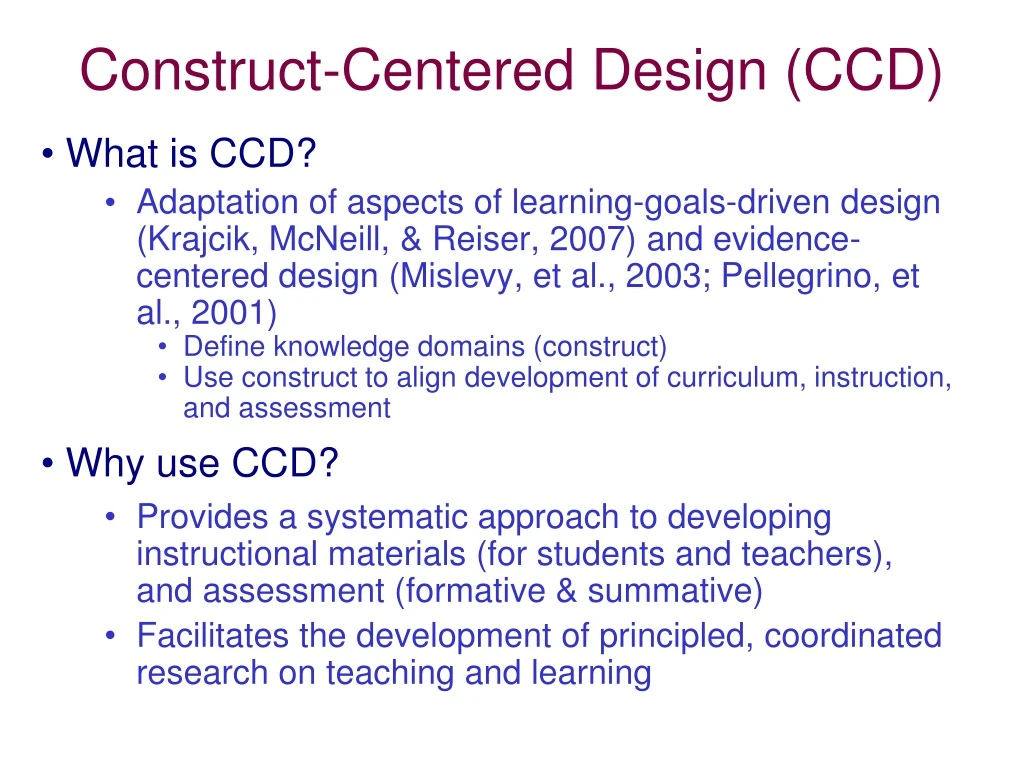 construct centered design ccd