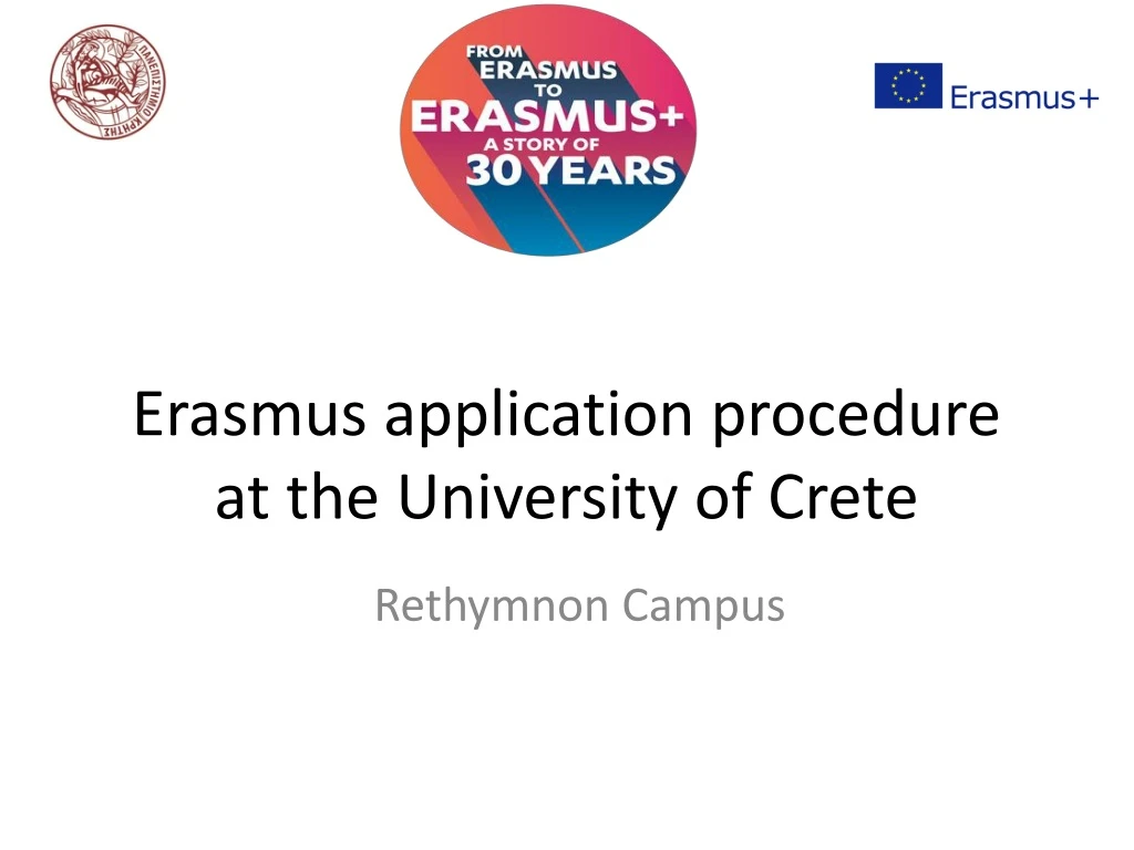 erasmus application procedure at the university of crete