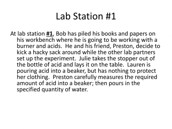 Lab Station #1