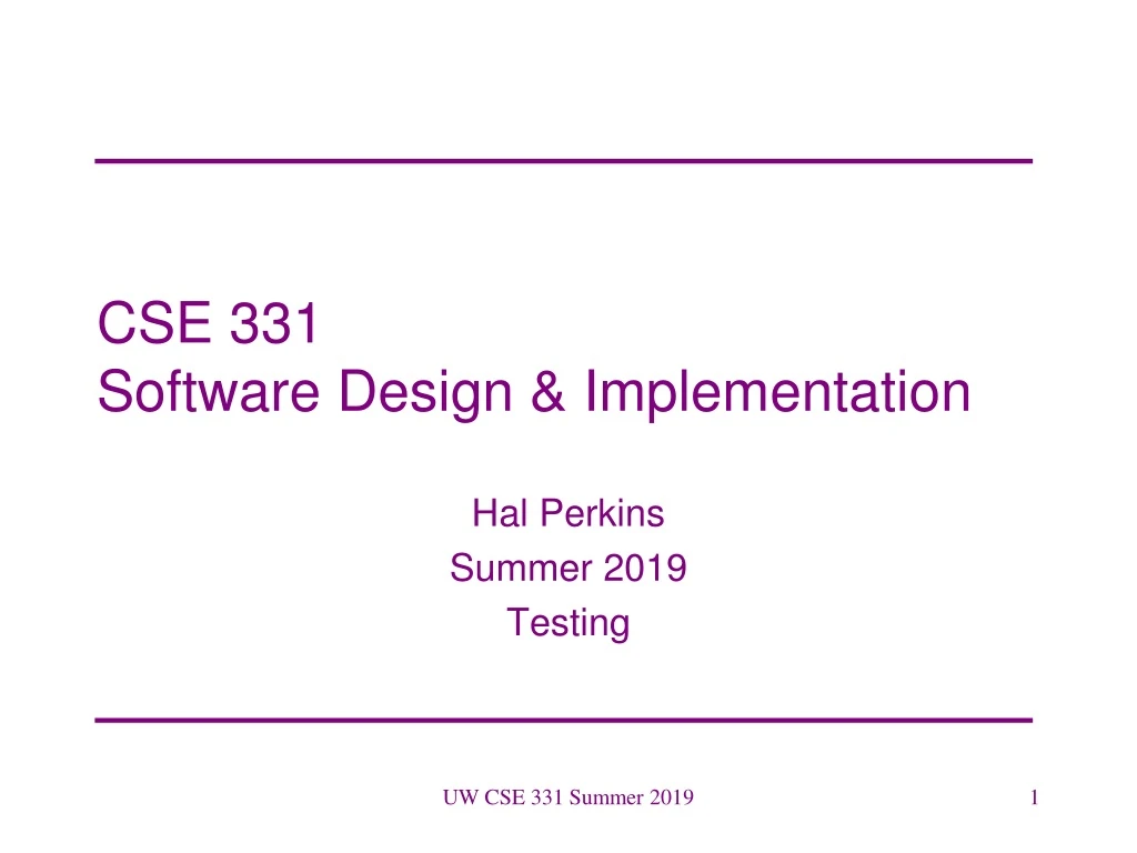 cse 331 software design implementation