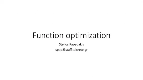Function optimization