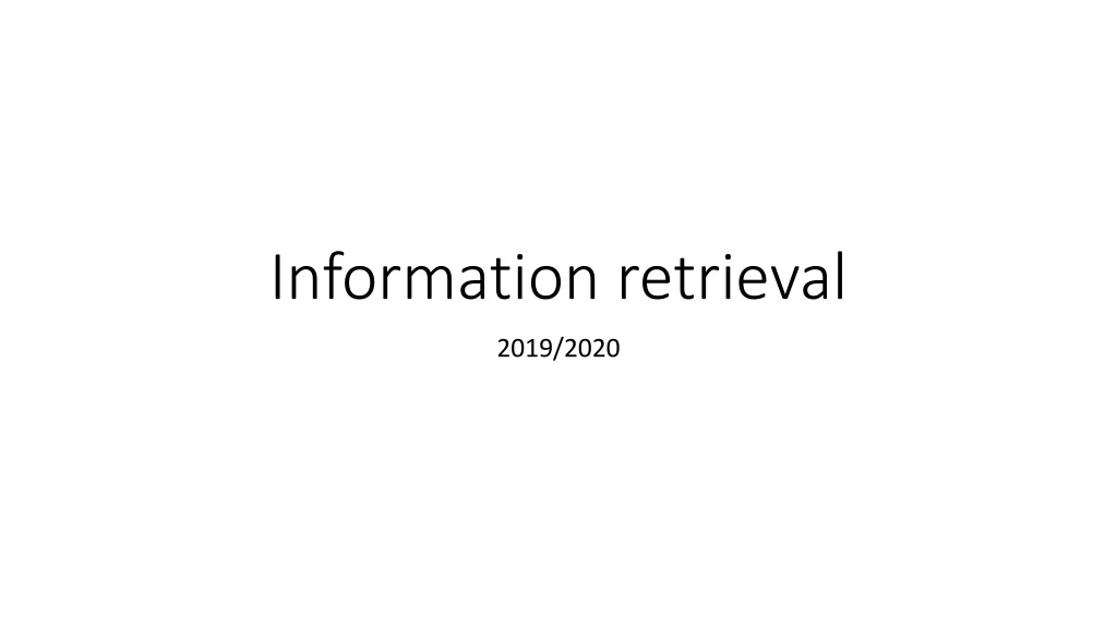 information retrieval