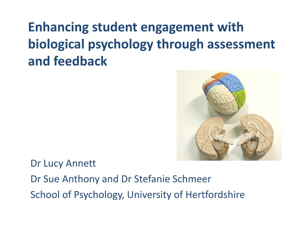 enhancing student engagement with biological psychology through assessment and feedback