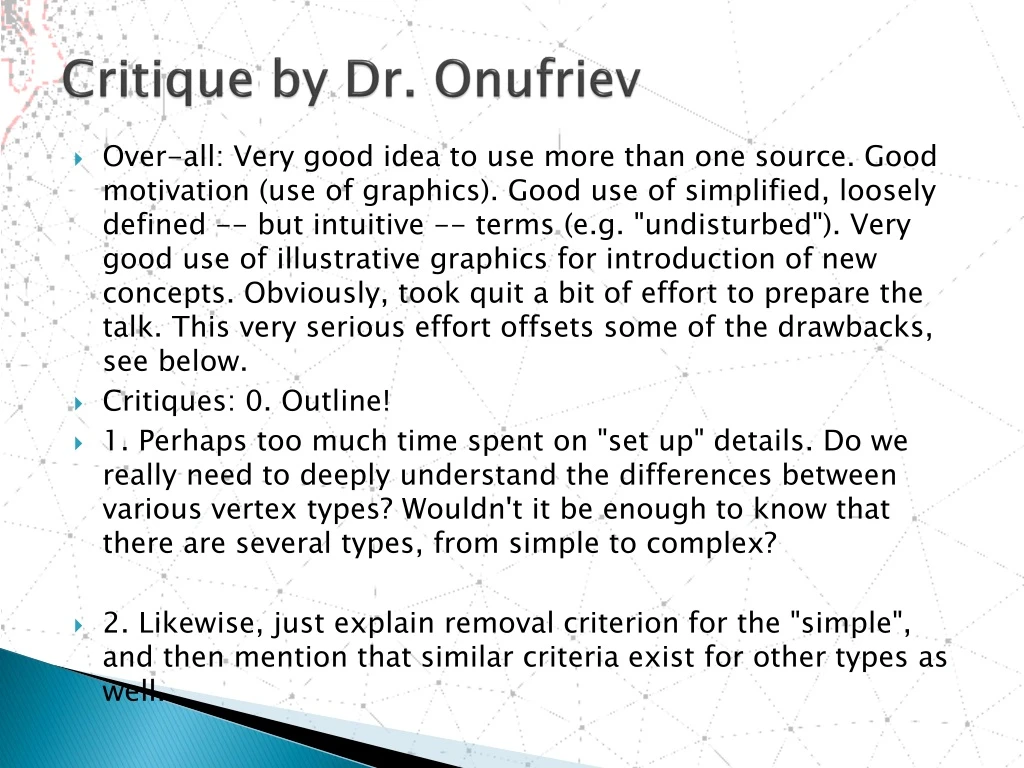 critique by dr onufriev