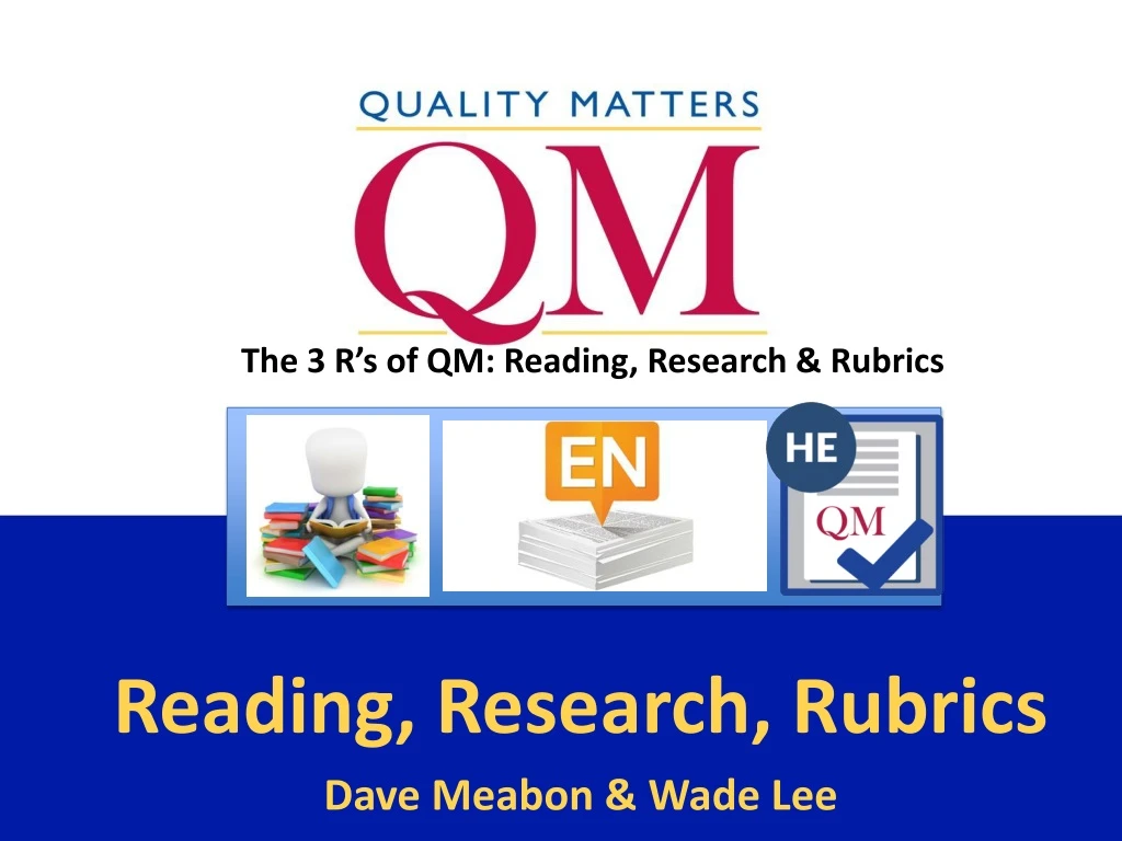 the 3 r s of qm reading research rubrics