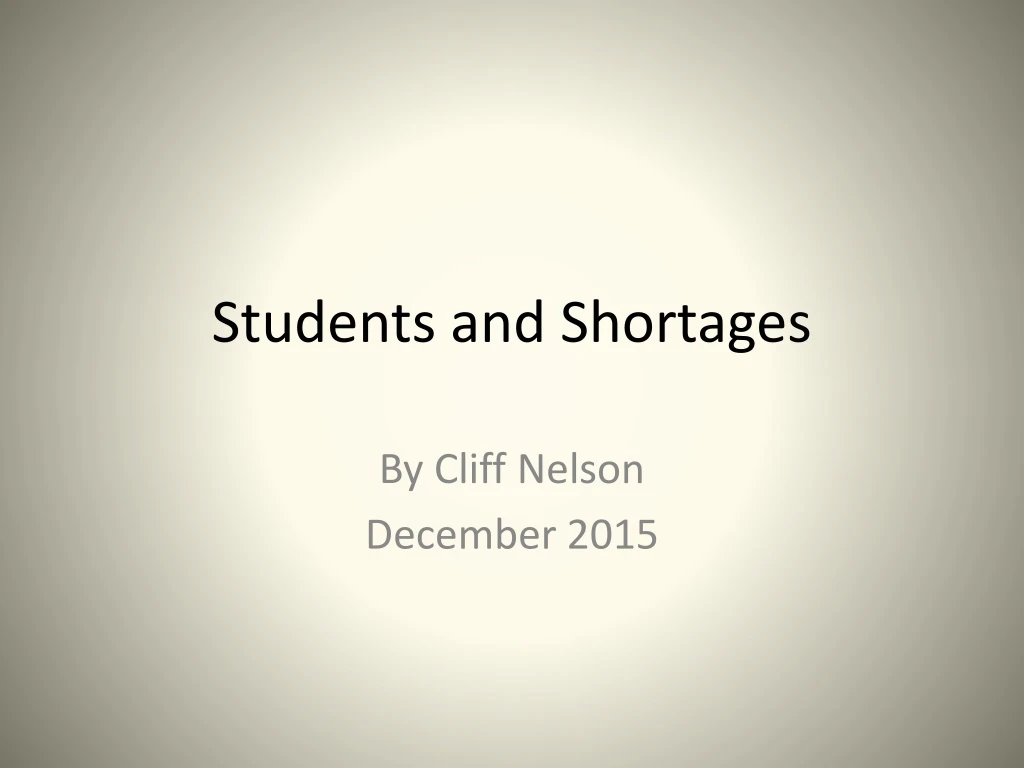 students and shortages