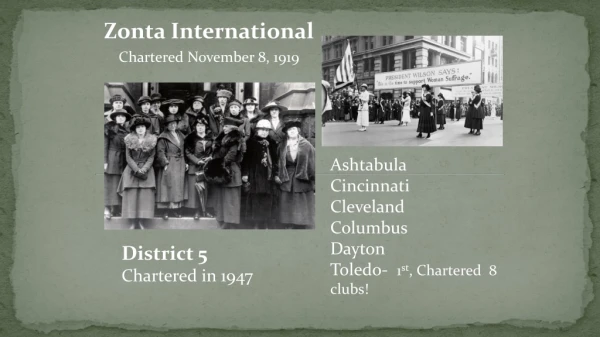 Zonta International Chartered November 8, 1919