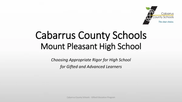 Cabarrus County Schools Mount Pleasant High School