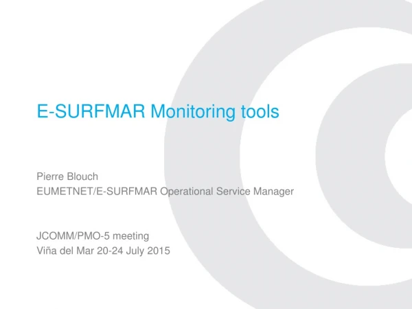 E-SURFMAR Monitoring tools