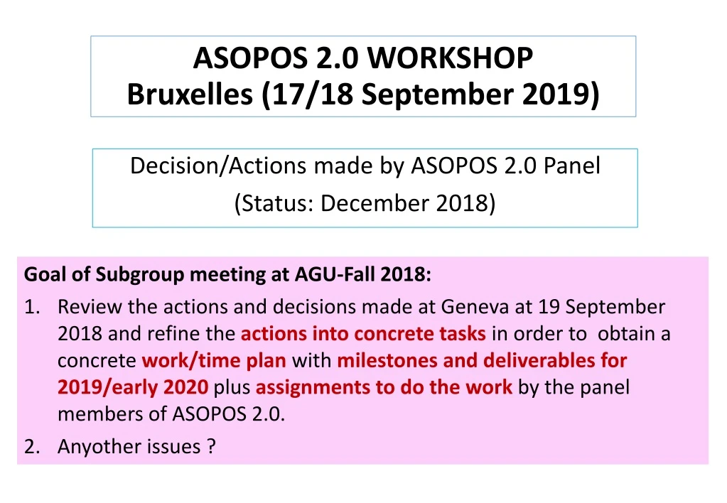 asopos 2 0 workshop bruxelles 17 18 september 2019
