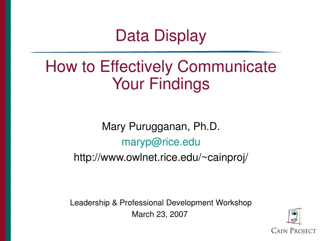 data display how to effectively communicate your findings