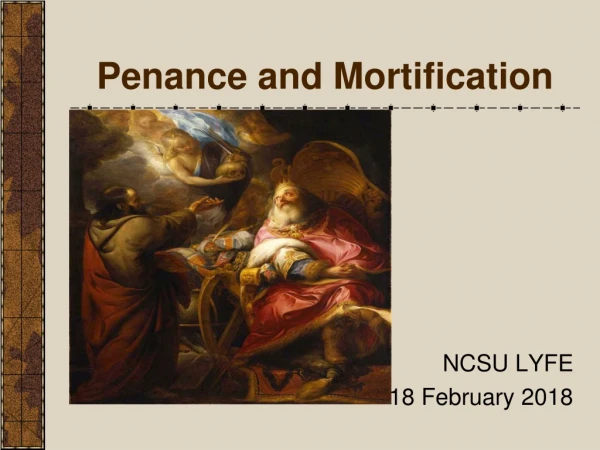 Penance and Mortification