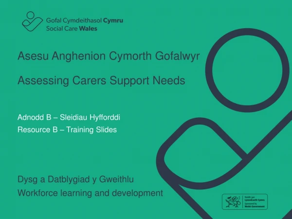 Asesu Anghenion Cymorth Gofalwyr Assessing Carers Support Needs