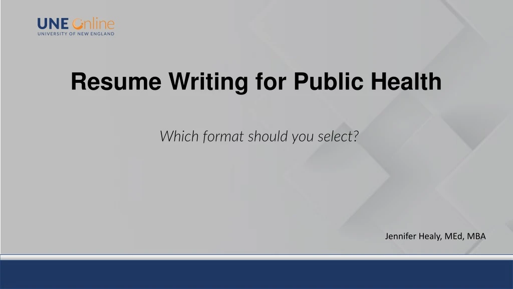 resume writing for public health