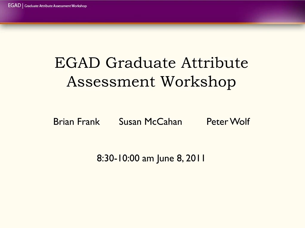 egad graduate attribute assessment workshop brian