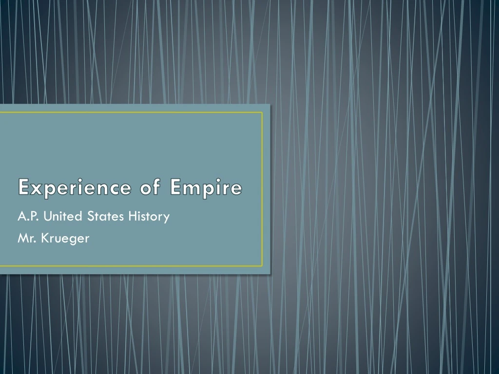 experience of empire