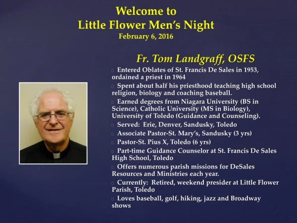 Fr. Tom Landgraff , OSFS