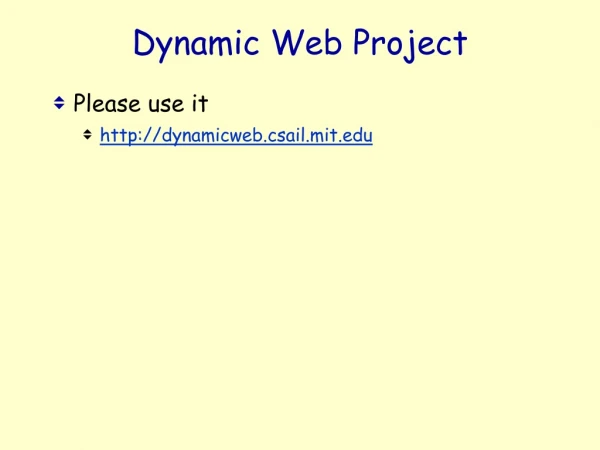 Dynamic Web Project