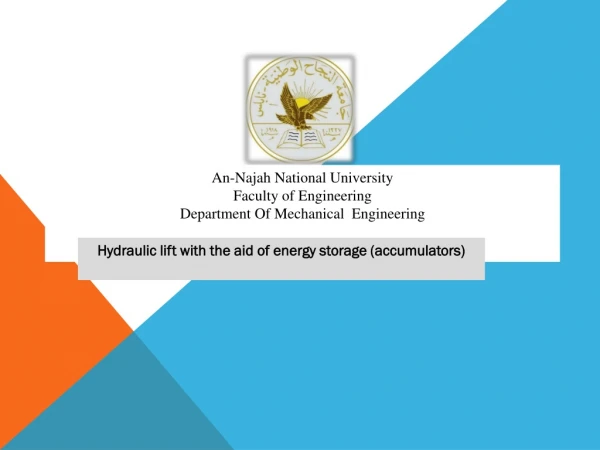 An- Najah National University Faculty of Engineering Department Of Mechanical Engineering